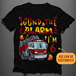 Personalized Sound The Alarm Fire Truck Firefighter Youth Tee