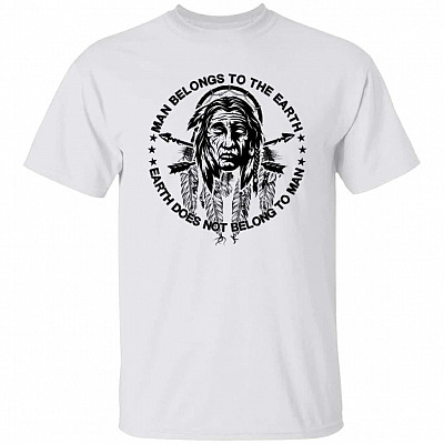 Men Belong To The Earth, White, Unisex T-Shirt