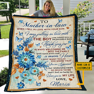 Alternative view of Personalized To Mother-In-Law Blanket - When I Fell In Love With Your Son The Boy You Raise Blanket