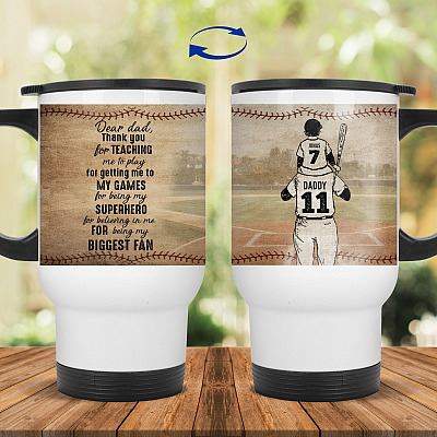 14 oz. White Travel Mug