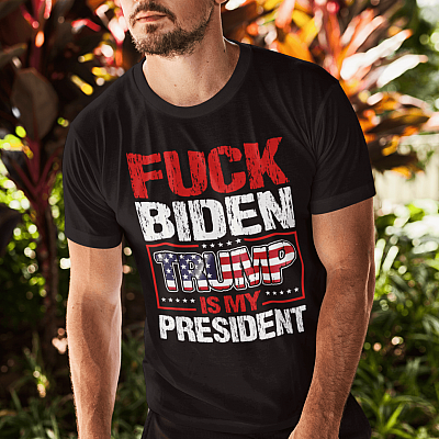Alternative view of Fuck Biden Trump Is My President T-Shirt - V-Neck Shirt