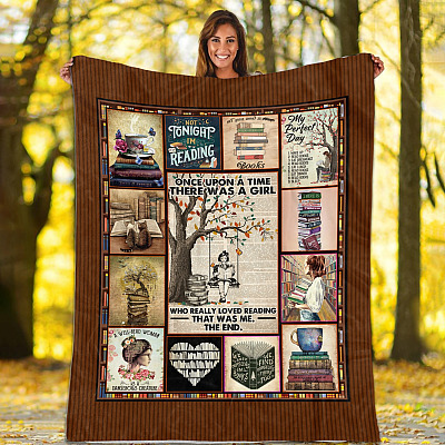 Alternative view of Once Upon A Time There Was A Girl Who Really Loved Reading That Was Me Fleece Blanket - Sherpa Blanket