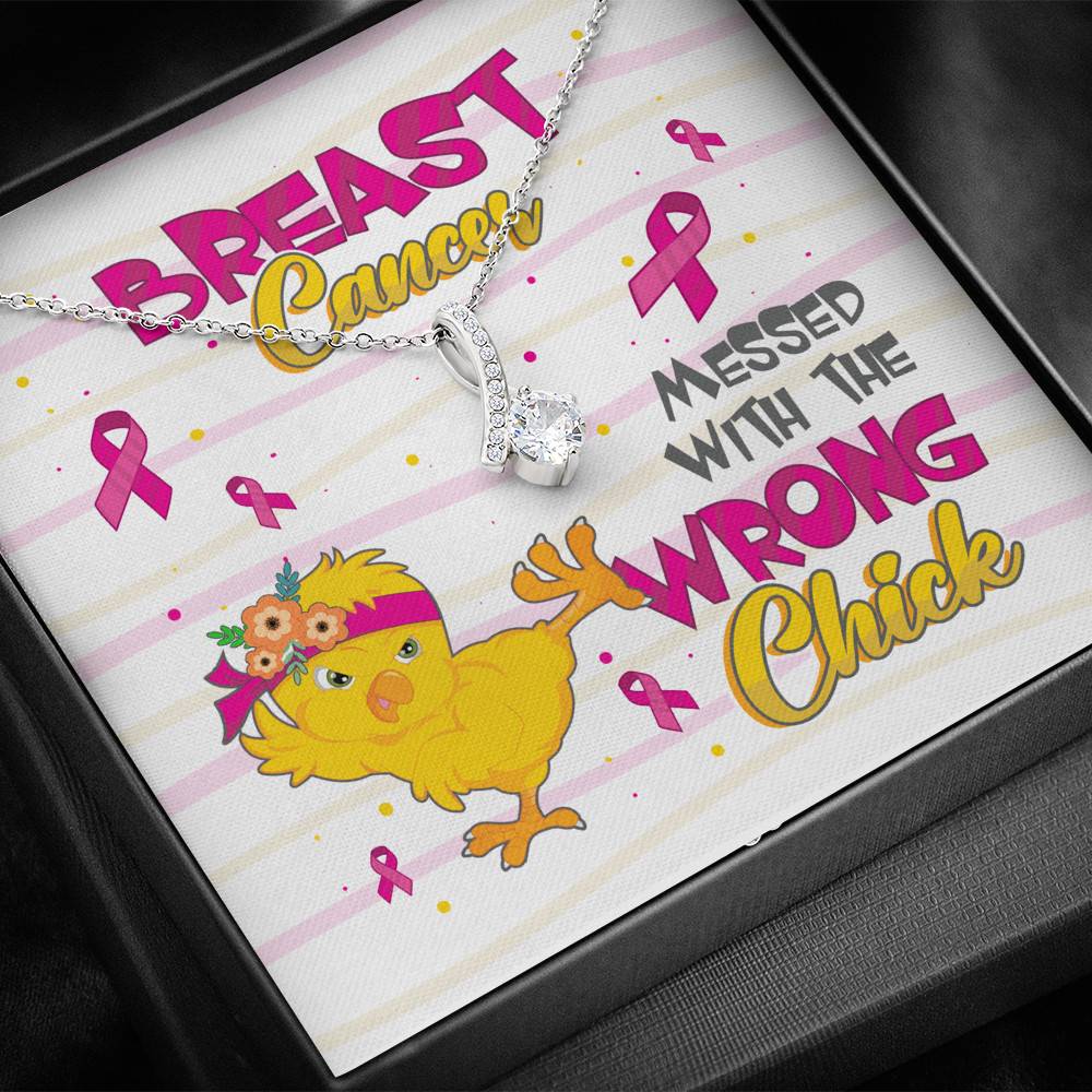 Pink Ribbon Breast Cancer Messed with the Wrong Chick Alluring Pendant Necklace Gifts Pink Ribbon Breast Cancer Messed with the Wrong Chick Alluring Pendant Necklace Gifts