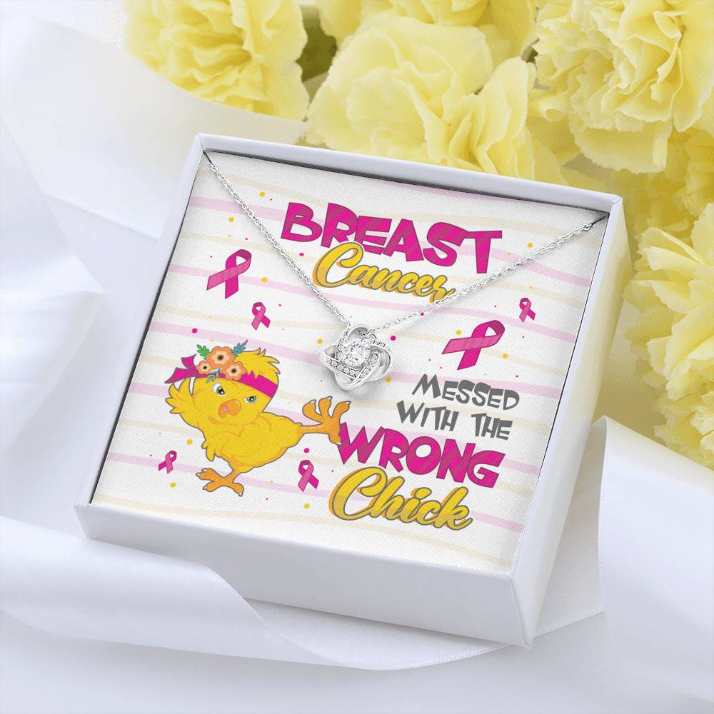 Pink Ribbon Breast Cancer Messed with the Wrong Chick Love Knot Pendant Necklace Gifts Pink Ribbon Breast Cancer Messed with the Wrong Chick Love Knot Pendant Necklace Gifts
