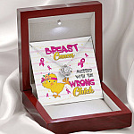Pink Ribbon Breast Cancer Messed with the Wrong Chick Love Knot Pendant Necklace Gifts