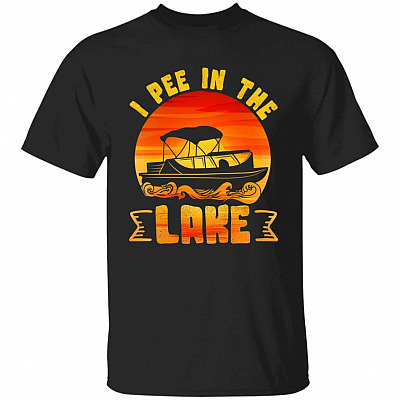 pee in lake, Black, Unisex T-Shirt