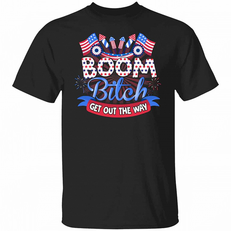 Boom Bit-ch t, Black, Unisex T-Shirt