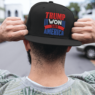 Trump Won Save America Trump Supporter Gifts Twill Cap - High-Profile Snapback Hat - Trucker Hat