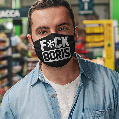 Fck Boris Funny Washable Reusable Custom Printed Cloth Face Mask Cover
