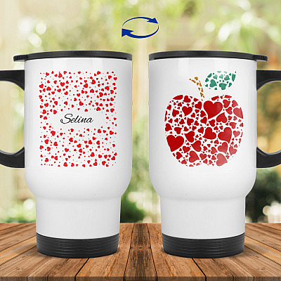 14 oz. White Travel Mug