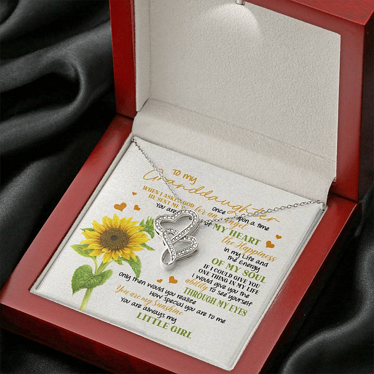 To My Granddaughter You Are The Best Of My Heart Double Hearts Necklace - Granddaughter Gifts From Grandma