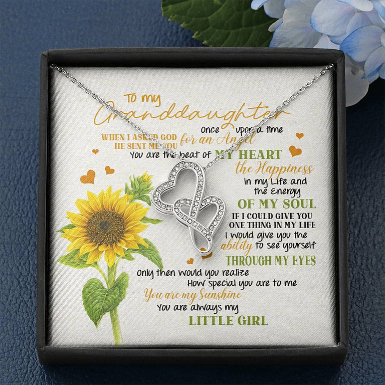 To My Granddaughter You Are The Best Of My Heart Double Hearts Necklace - Granddaughter Gifts From Grandma
