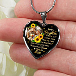 Personalized Photo To My Daughter I Will Stay In Your Heart Forever Heart Pendant Necklace - Custom Photo Gift For Daughter