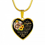 Personalized Photo To My Daughter I Will Stay In Your Heart Forever Heart Pendant Necklace - Custom Photo Gift For Daughter