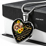 Personalized Photo To My Daughter I Will Stay In Your Heart Forever Heart Pendant Necklace - Custom Photo Gift For Daughter