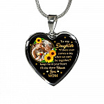Personalized Photo To My Daughter I Will Stay In Your Heart Forever Heart Pendant Necklace - Custom Photo Gift For Daughter