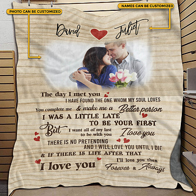 Personalized Photo The Day I Met You I Have Found The One Whom My Soul Loves Fleece Blanket - Woven Blanket