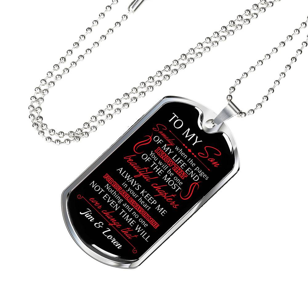 Personalized to My Son You Are Always in My Heart Dog Tag Pendant Necklace Personalized to My Son You Are Always in My Heart Dog Tag Pendant Necklace