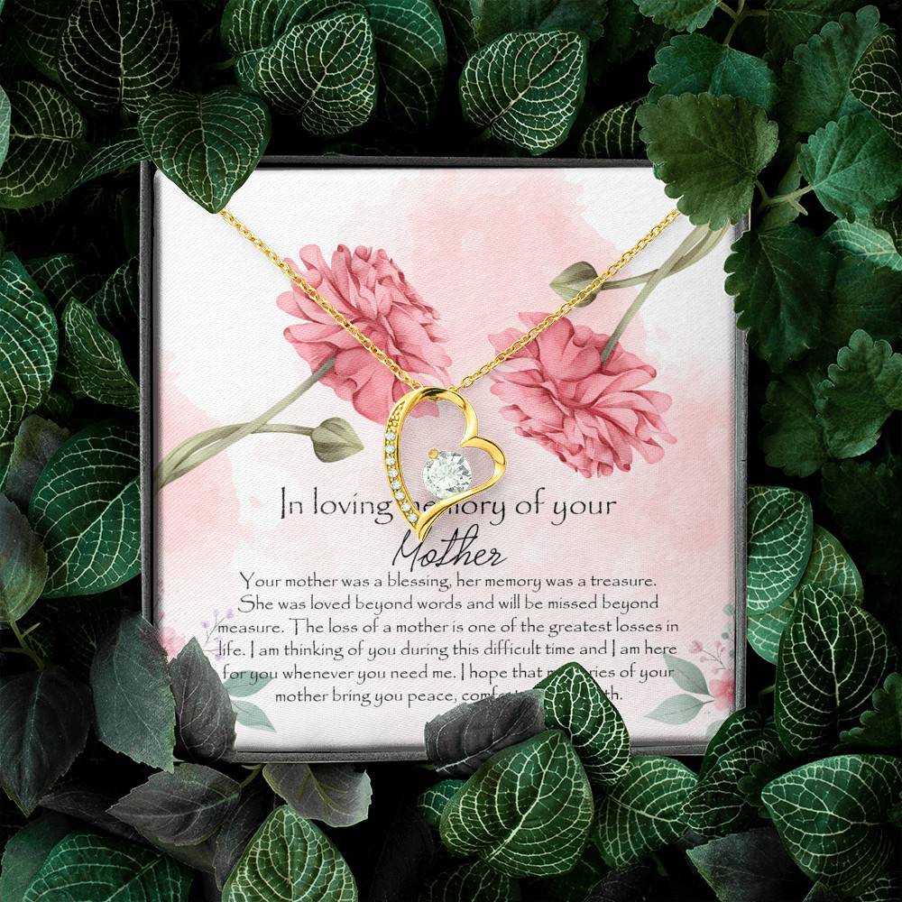 In Loving Memory Mother Forever Love Heart Pendant Necklace - Gift For Loss Of Mother In Loving Memory Mother Forever Love Heart Pendant Necklace - Gift For Loss Of Mother