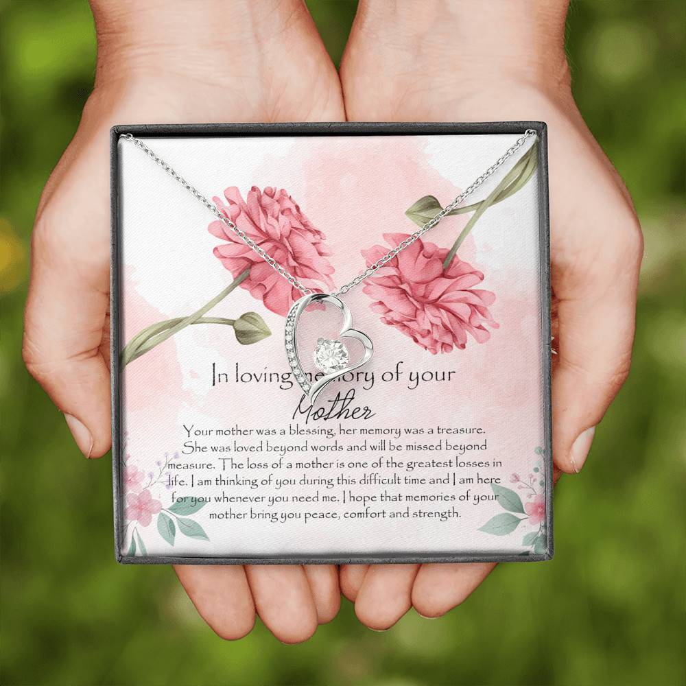 In Loving Memory Mother Forever Love Heart Pendant Necklace - Gift For Loss Of Mother In Loving Memory Mother Forever Love Heart Pendant Necklace - Gift For Loss Of Mother
