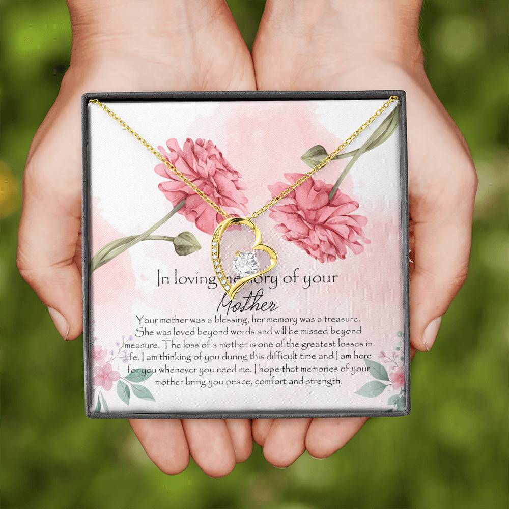 In Loving Memory Mother Forever Love Heart Pendant Necklace - Gift For Loss Of Mother In Loving Memory Mother Forever Love Heart Pendant Necklace - Gift For Loss Of Mother