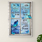Butterflies My Mind Still Talks to You My Soul Knows You Are at Peace Framed Canvas Prints - Unframed Poster