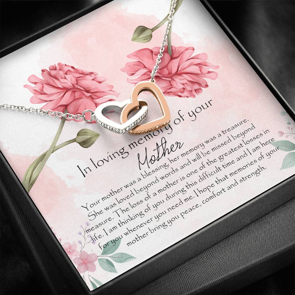 In Loving Memory Mother Interlocking Hearts Pendant Necklace - Gift For Loss Of Mother In Loving Memory Mother Interlocking Hearts Pendant Necklace - Gift For Loss Of Mother