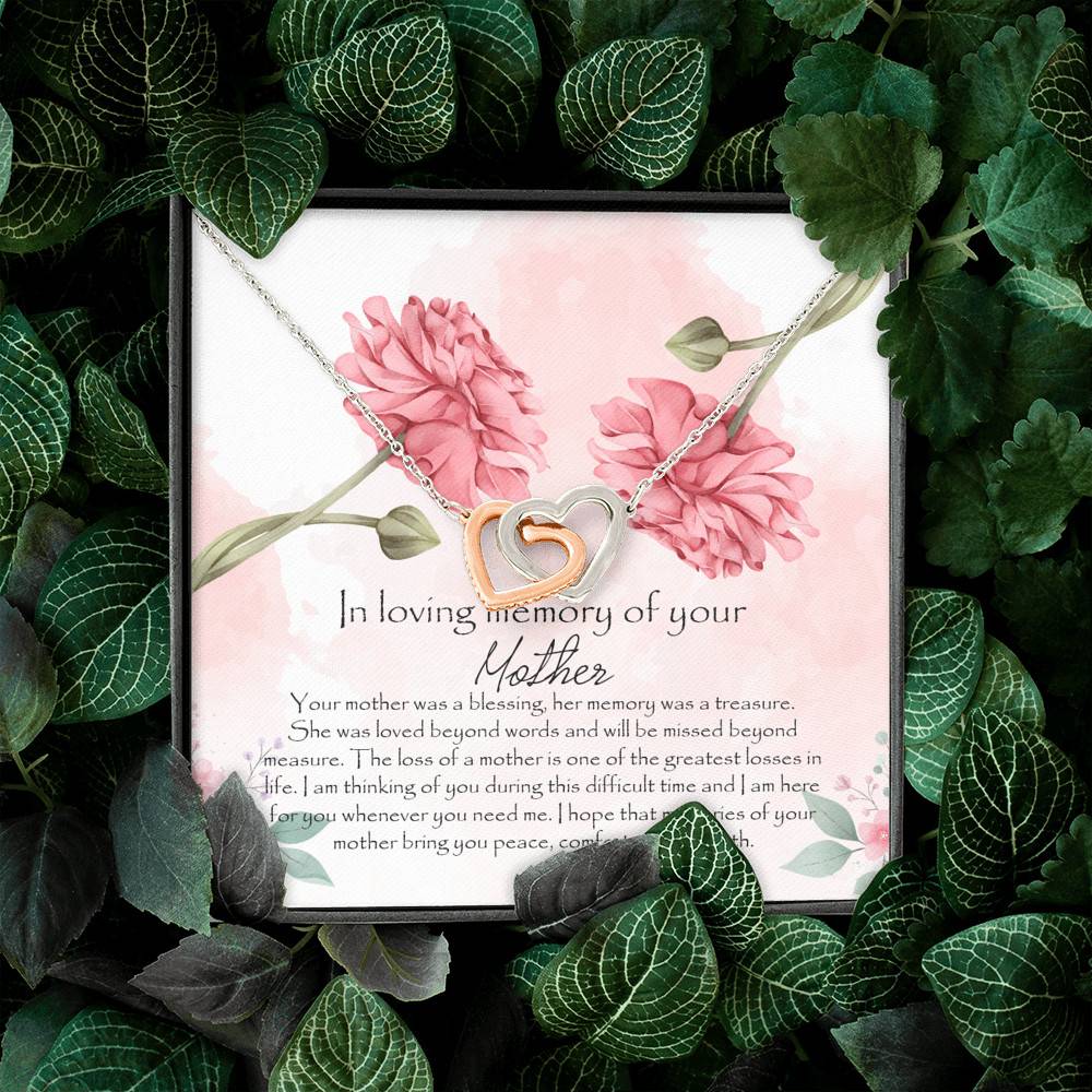 In Loving Memory Mother Interlocking Hearts Pendant Necklace - Gift For Loss Of Mother In Loving Memory Mother Interlocking Hearts Pendant Necklace - Gift For Loss Of Mother
