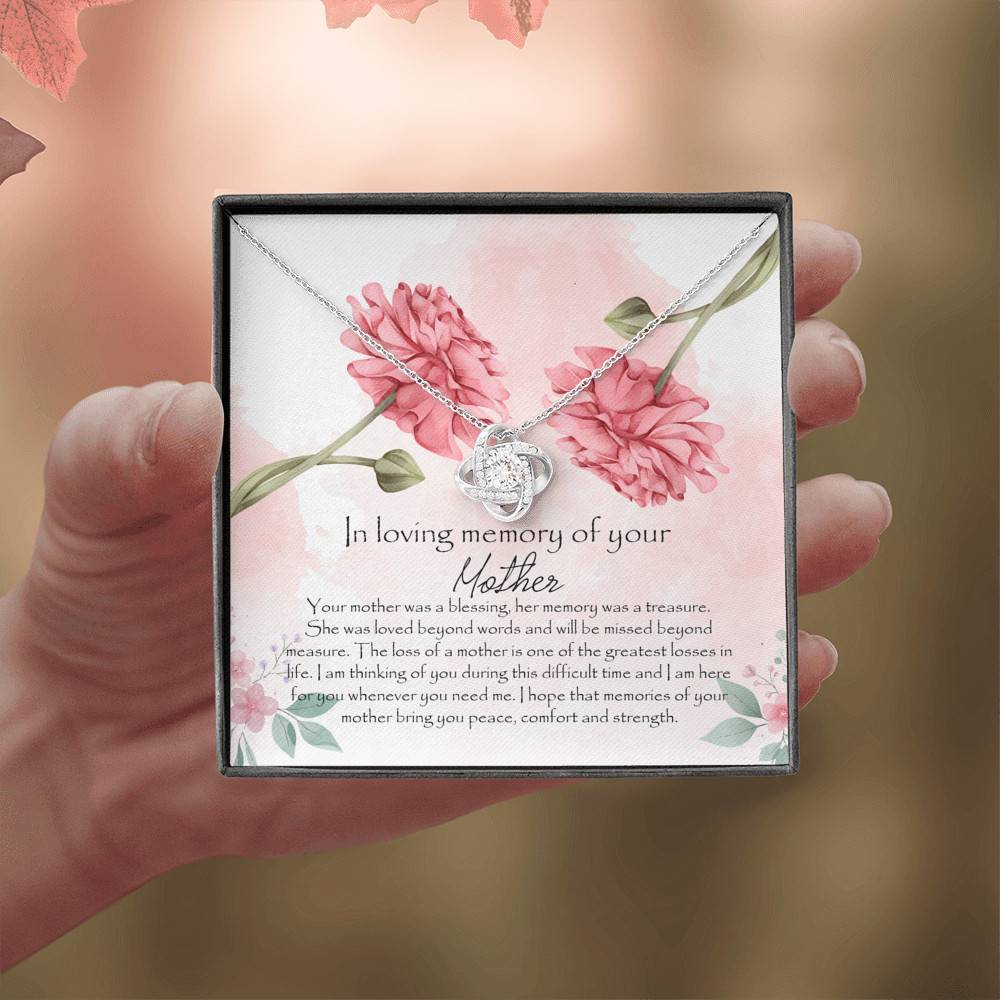 In Loving Memory Mother Love Knot Pendant Necklace - Gift For Loss Of Mother In Loving Memory Mother Love Knot Pendant Necklace - Gift For Loss Of Mother