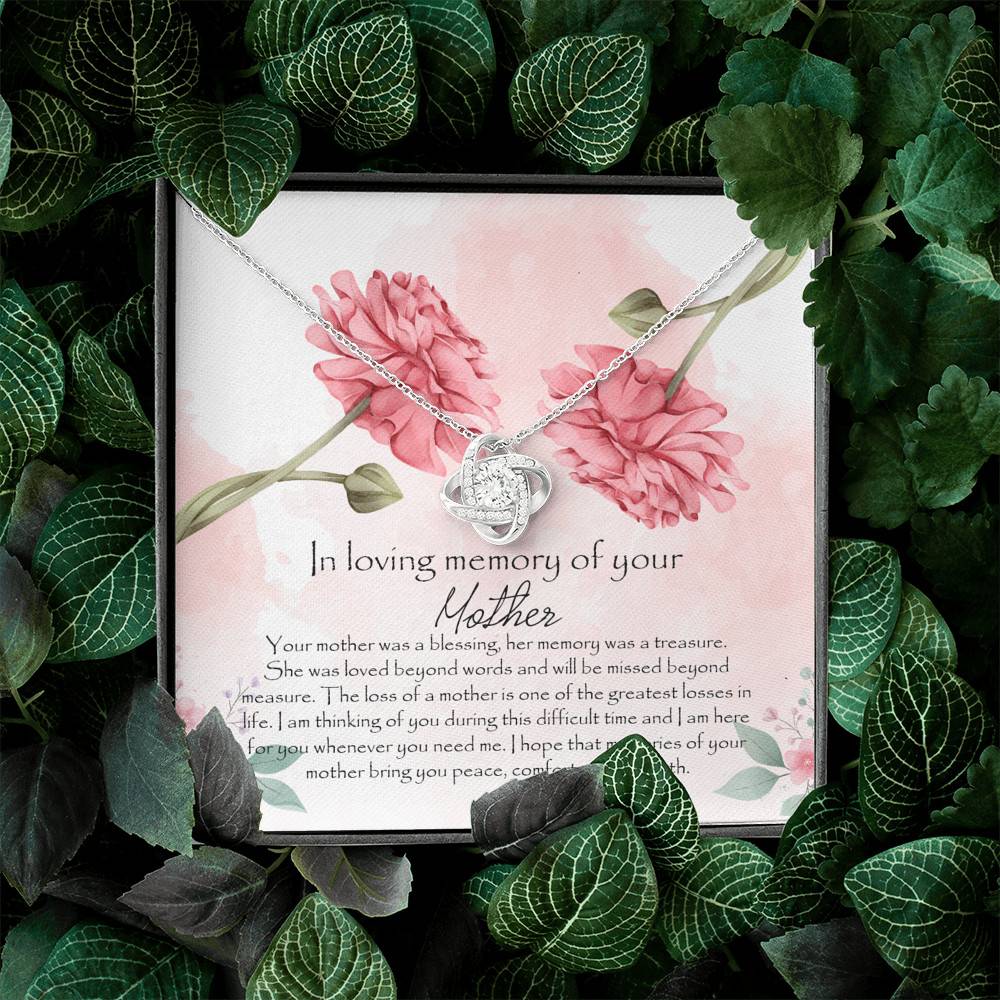 In Loving Memory Mother Love Knot Pendant Necklace - Gift For Loss Of Mother In Loving Memory Mother Love Knot Pendant Necklace - Gift For Loss Of Mother
