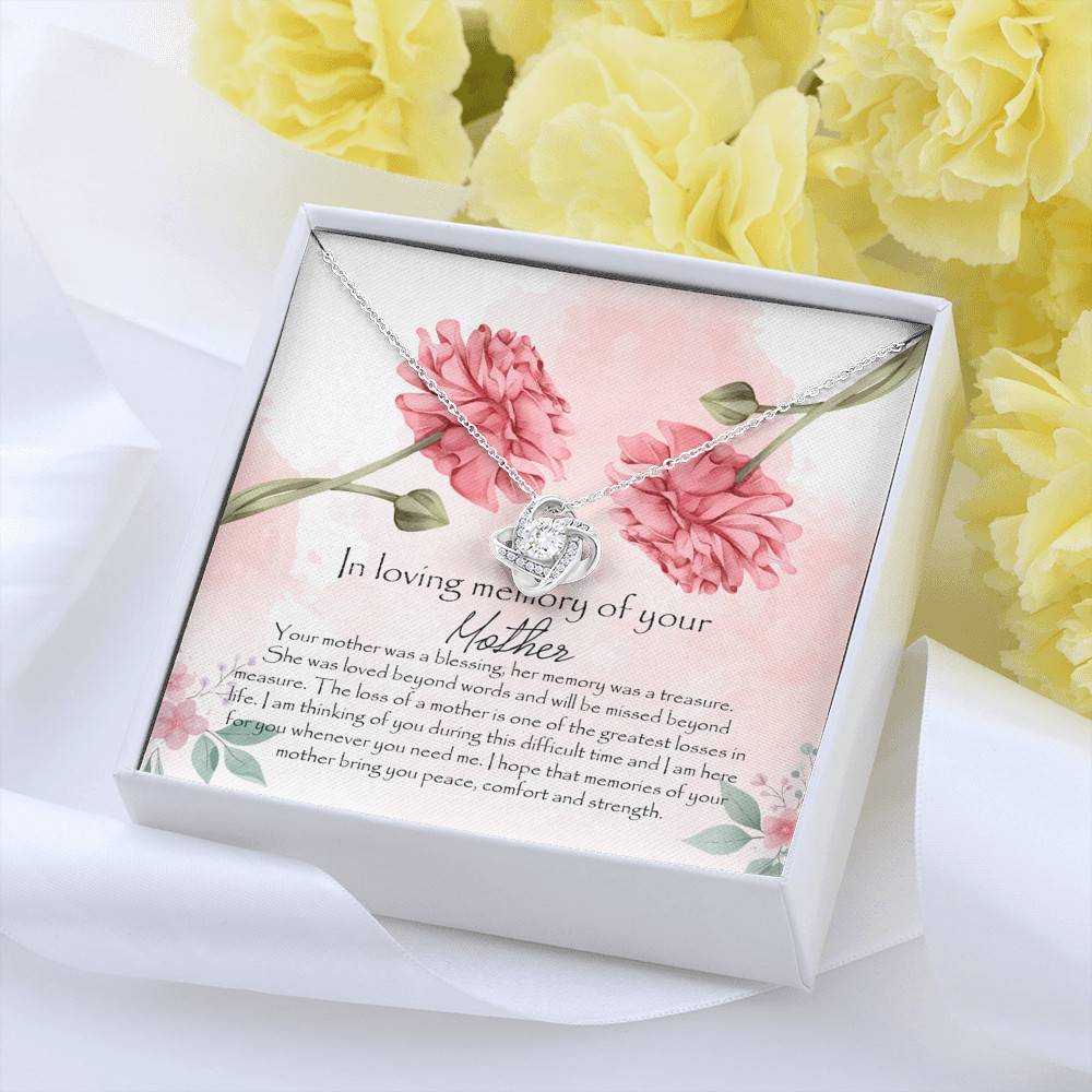 In Loving Memory Mother Love Knot Pendant Necklace - Gift For Loss Of Mother In Loving Memory Mother Love Knot Pendant Necklace - Gift For Loss Of Mother