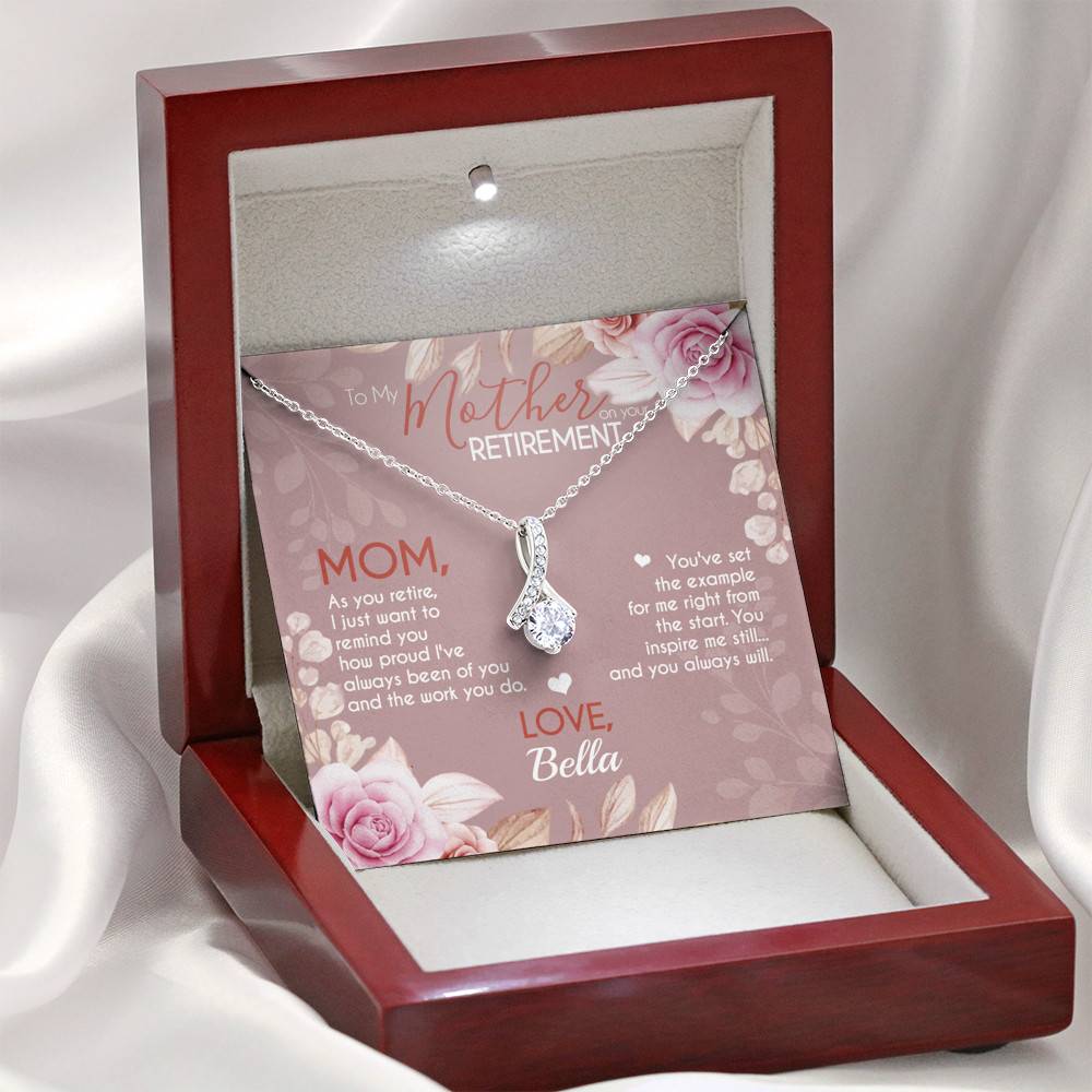 Personalized To Mother On Your Retirement Alluring Beauty Necklace - Luxury Gift Necklace For Mom Personalized To Mother On Your Retirement Alluring Beauty Necklace - Luxury Gift Necklace For Mom
