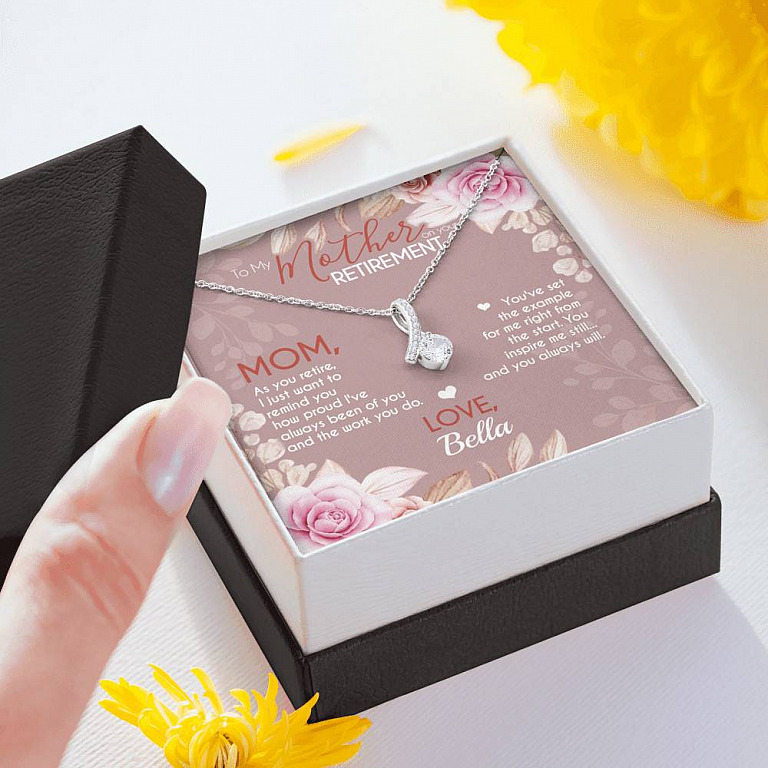 Personalized To Mother On Your Retirement Alluring Beauty Necklace - Luxury Gift Necklace For Mom