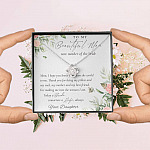 To My Beautiful Mom Now Mother Of The Bride Love Knot Necklace - Mom Wedding Gifts From Daughter To My Beautiful Mom Now Mother Of The Bride Love Knot Necklace - Mom Wedding Gifts From Daughter