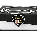 Personalized Photo I Wish I Could Turn Back The Clock So That I Can Hug You One More Time Heart Pendant Necklace - Bangle