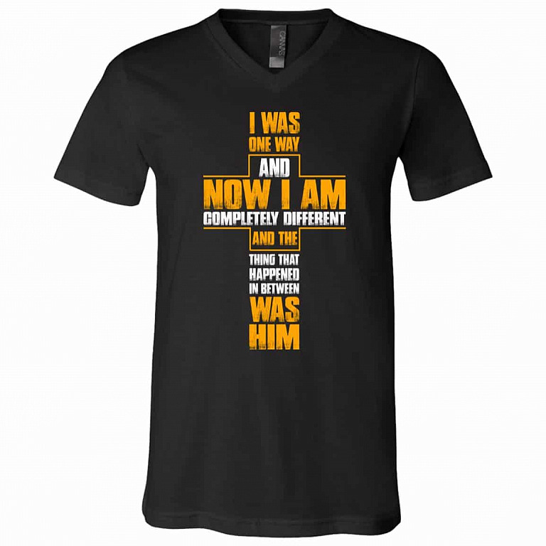 now i am, Black, V-Neck T-Shirt