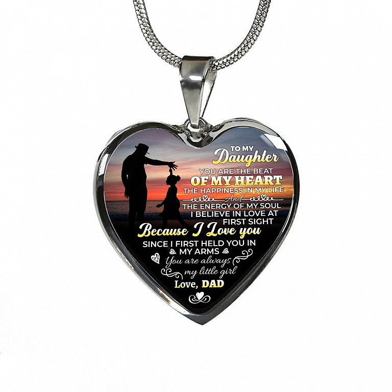 To My Daughter You Are The Beat Of My Heart Heart Pendant Necklace - Necklace Gift For Daughter