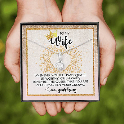 To My Wife Whenever You Feel Inadequate Alluring Beauty Pendant Necklace - Wife Necklace From Husband