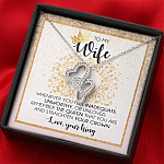 To My Wife Whenever You Feel Inadequate Double Hearts Necklace - Wife Necklace From Husband Anniversary Gifts