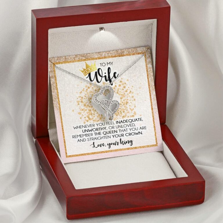 To My Wife Whenever You Feel Inadequate Double Hearts Necklace - Wife Necklace From Husband Anniversary Gifts