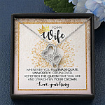 To My Wife Whenever You Feel Inadequate Double Hearts Necklace - Wife Necklace From Husband Anniversary Gifts