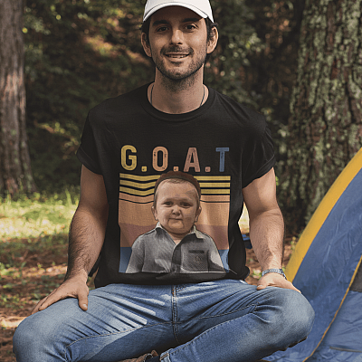 Alternative view of Vintage GOAT MMA Hasbulla Magomedov Funny Meme T-shirt - Mini Khabib Shirt