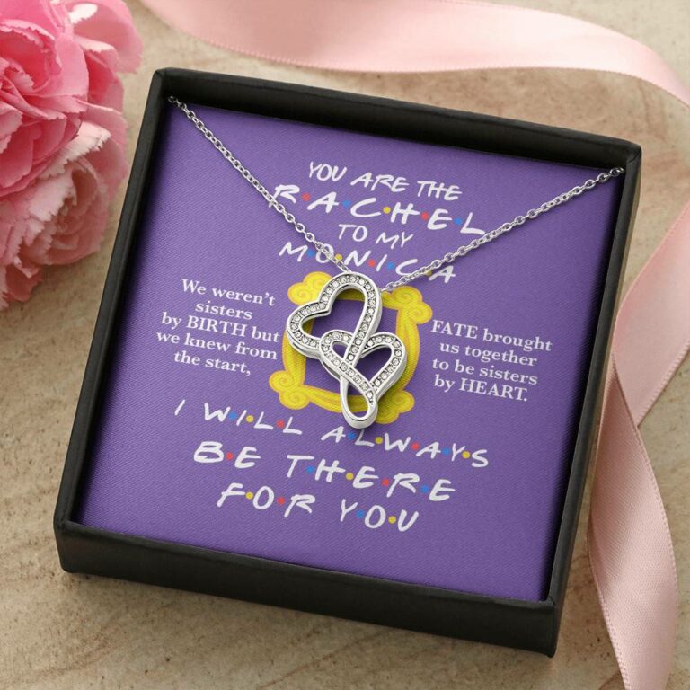 You Are The Rachel To My Monica Double Hearts Necklace - Best Friend Necklace - Soul Sister BFF Bestie Gifts