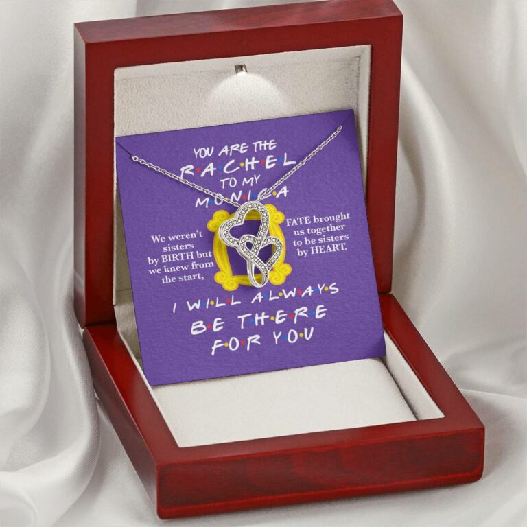 You Are The Rachel To My Monica Double Hearts Necklace - Best Friend Necklace - Soul Sister BFF Bestie Gifts