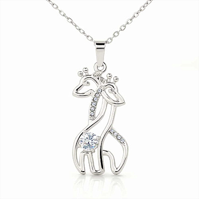 Giraffe Necklace (14K White Gold)