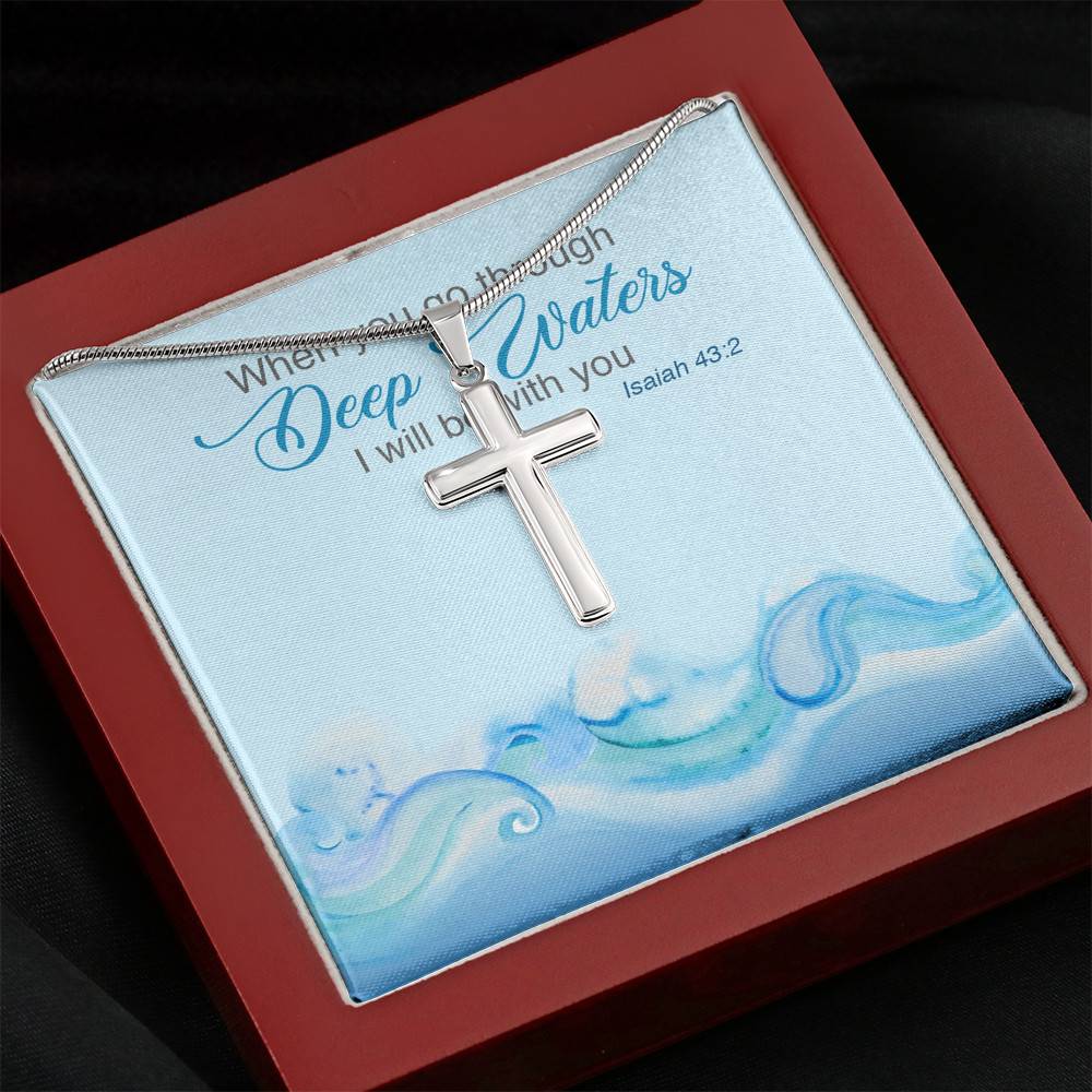 When You Go Through Deep Waters I Will Be With You Isaiah 43 2 Artisan Crafted Cross Necklace When You Go Through Deep Waters I Will Be With You Isaiah 43 2 Artisan Crafted Cross Necklace