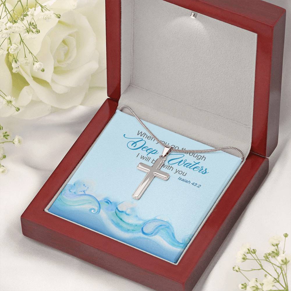 When You Go Through Deep Waters I Will Be With You Isaiah 43 2 Artisan Crafted Cross Necklace When You Go Through Deep Waters I Will Be With You Isaiah 43 2 Artisan Crafted Cross Necklace