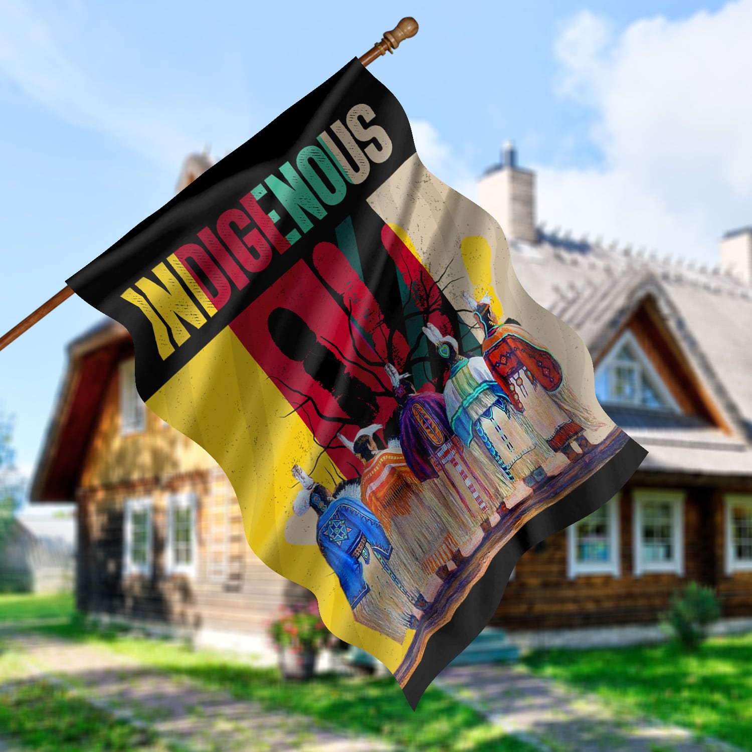 6O. Indigenous (6) House Flag Mockup 5