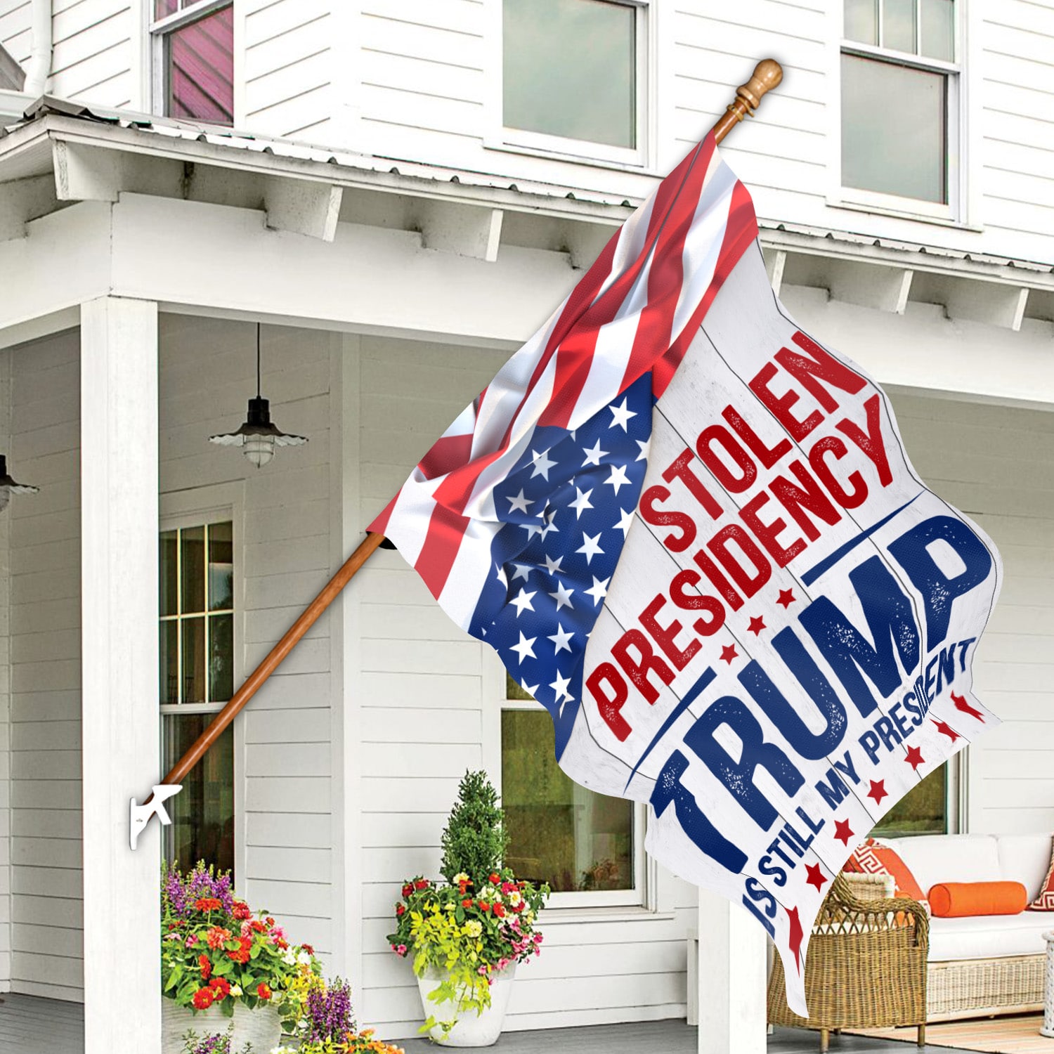 4HP. Stolen Presidency House Flag Mockup 7