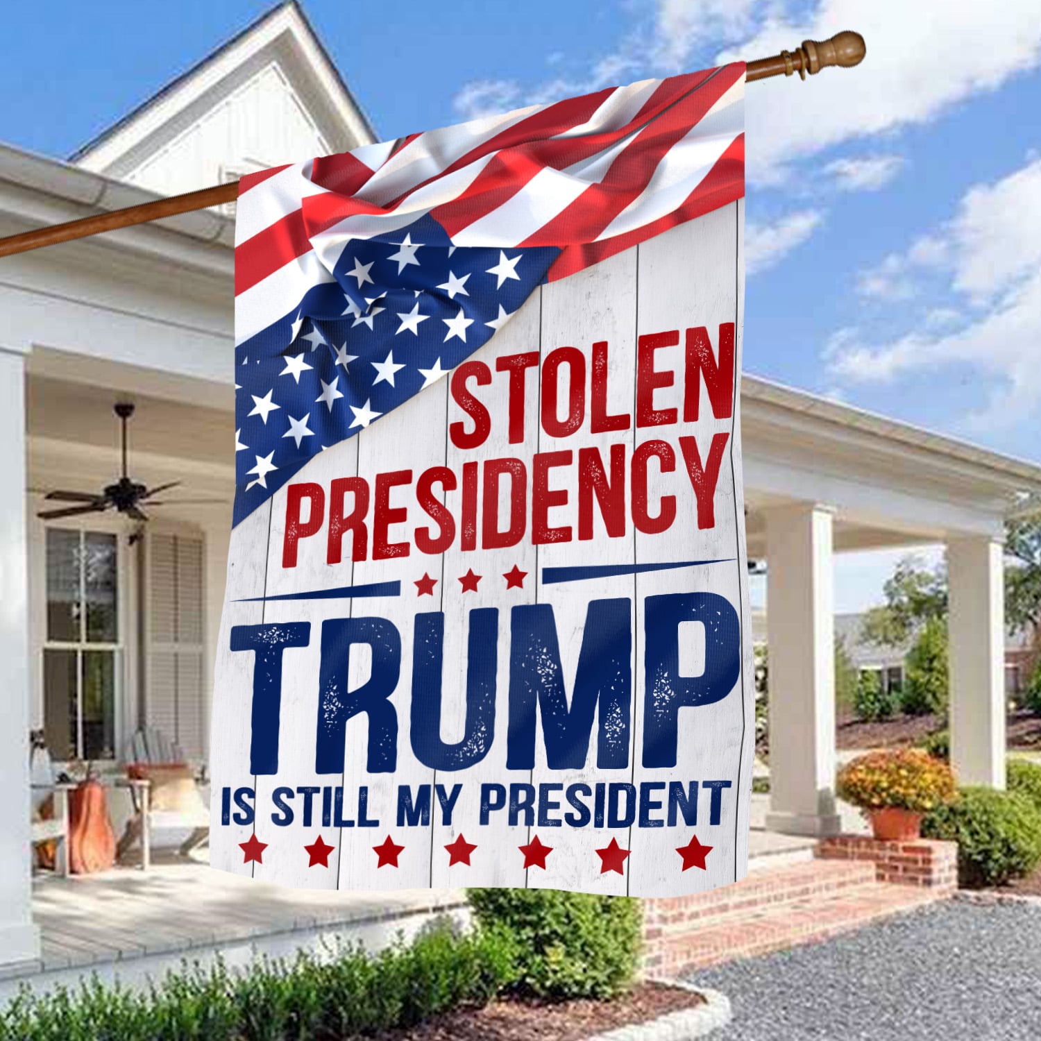 4HP. Stolen Presidency House Flag Mockup 3